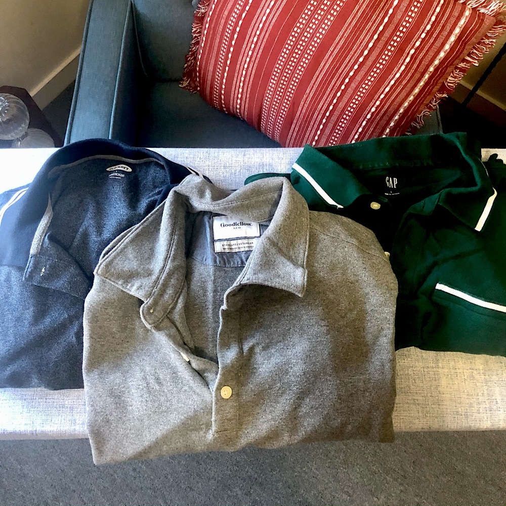 3 Men’s Polos Various Brands SZ: L